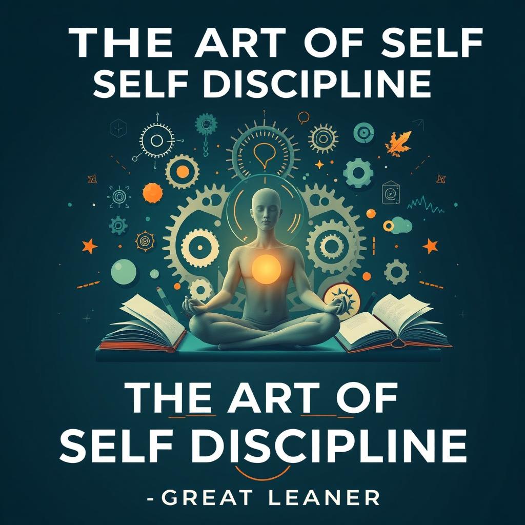 Craft a captivating book cover for the audiobook titled 'The Art of Self Discipline' by Author Great Learner