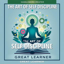 Craft a captivating book cover for the audiobook titled 'The Art of Self Discipline' by Author Great Learner