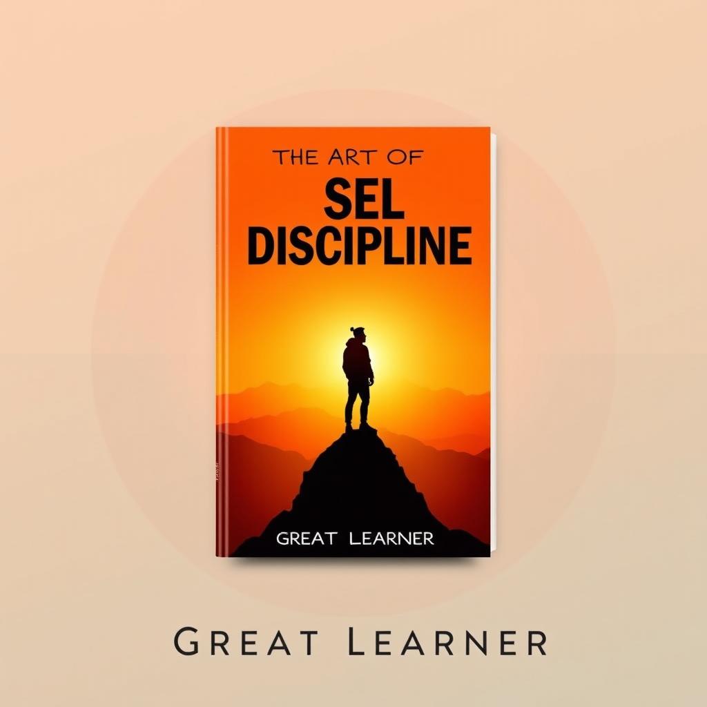 A striking and motivational book cover for 'The Art of Self Discipline' by Great Learner