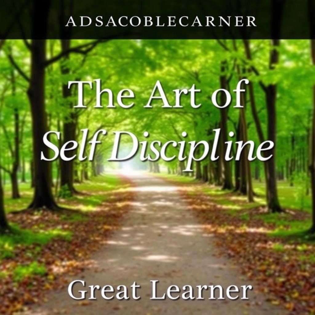 A captivating and informative book cover for 'The Art of Self Discipline' by Great Learner