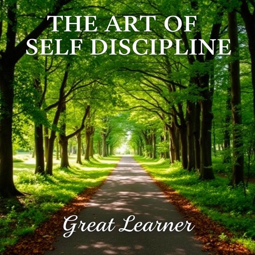 A captivating and informative book cover for 'The Art of Self Discipline' by Great Learner