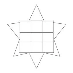 A star shape containing a grid of 12 squares wide and 10 squares tall