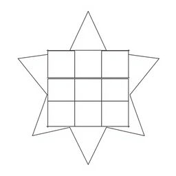 A star shape containing a grid of 12 squares wide and 10 squares tall