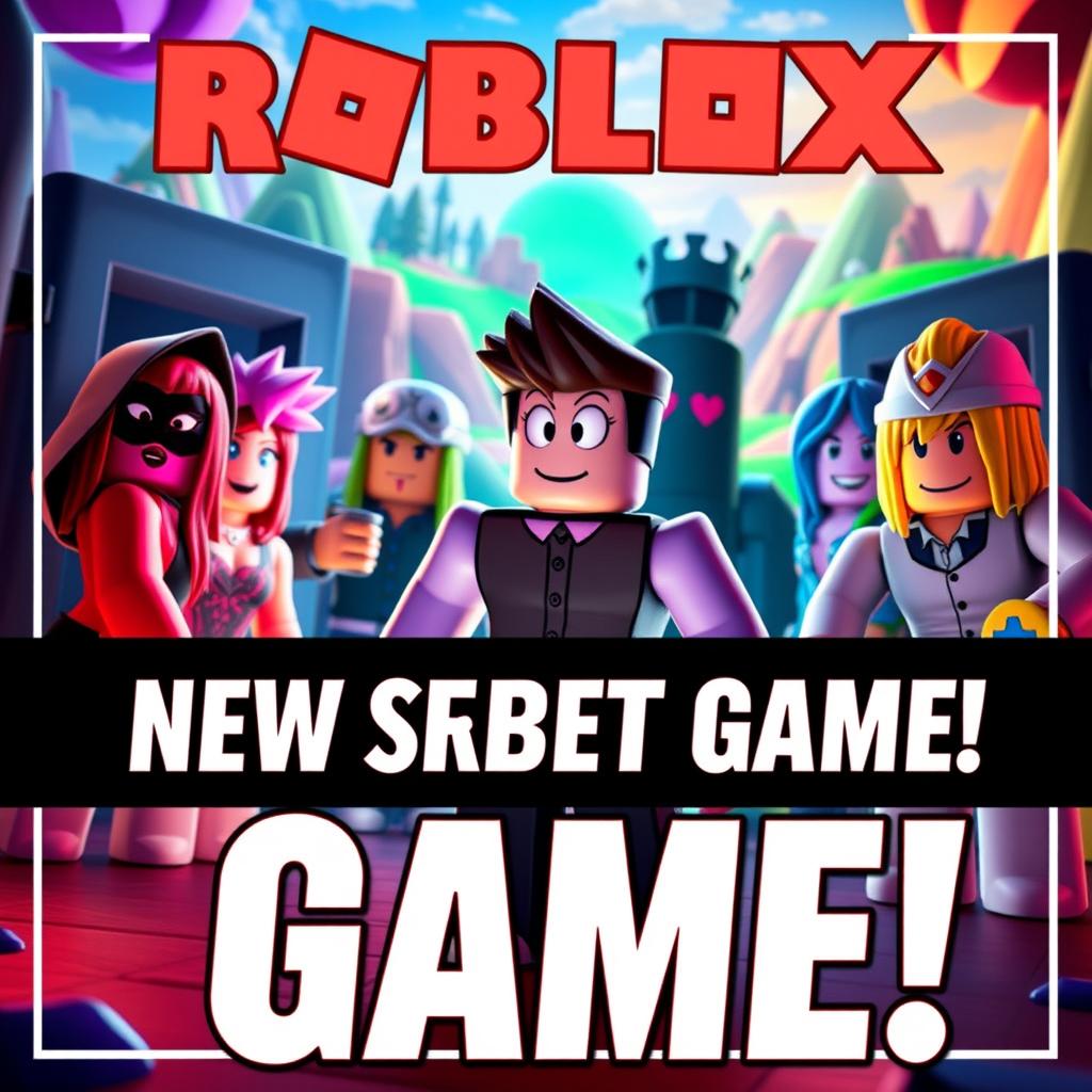 A captivating YouTube thumbnail for a video about the new secret Roblox game, designed to attract and intrigue viewers