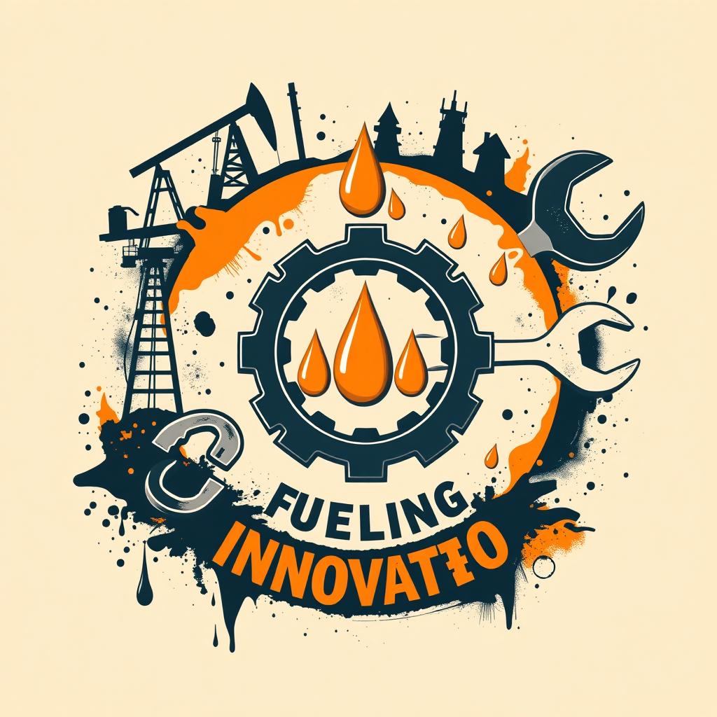 A creative and detailed t-shirt design for an oil and gas engineer