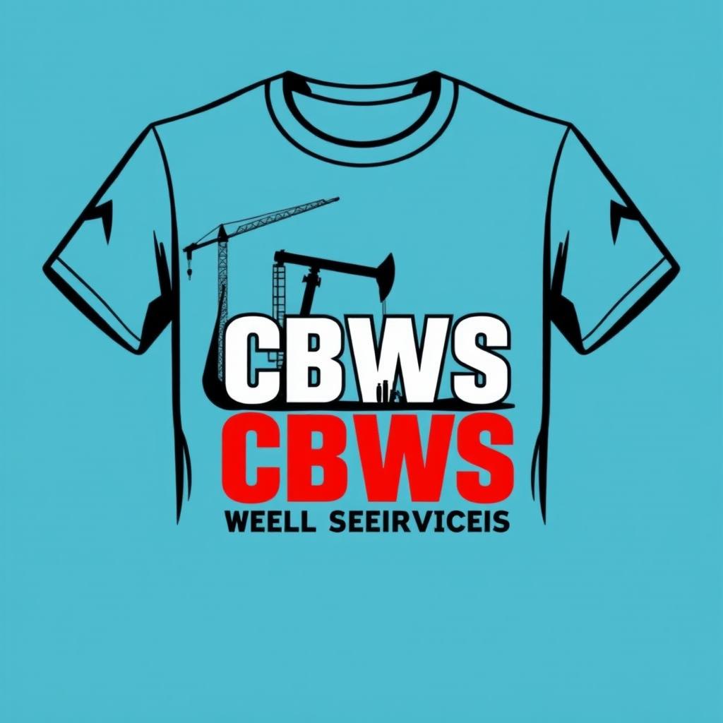 A stylish t-shirt design featuring a bold acronym 'CBWS' prominently displayed in a modern, eye-catching font