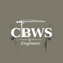 A stylish t-shirt design featuring the bold acronym 'CBWS' prominently displayed, tailored for an engineering professional