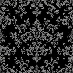 Elegant black damask pattern, intricate floral and paisley motifs, luxurious and sophisticated design, ornate and decorative elements, seamless and timeless appeal