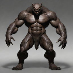 Improve the image of the werewolf, increasing the proportions and muscularity of its body, while the armor adjusts to suit its greater size, enhancing the creature's formidable presence.