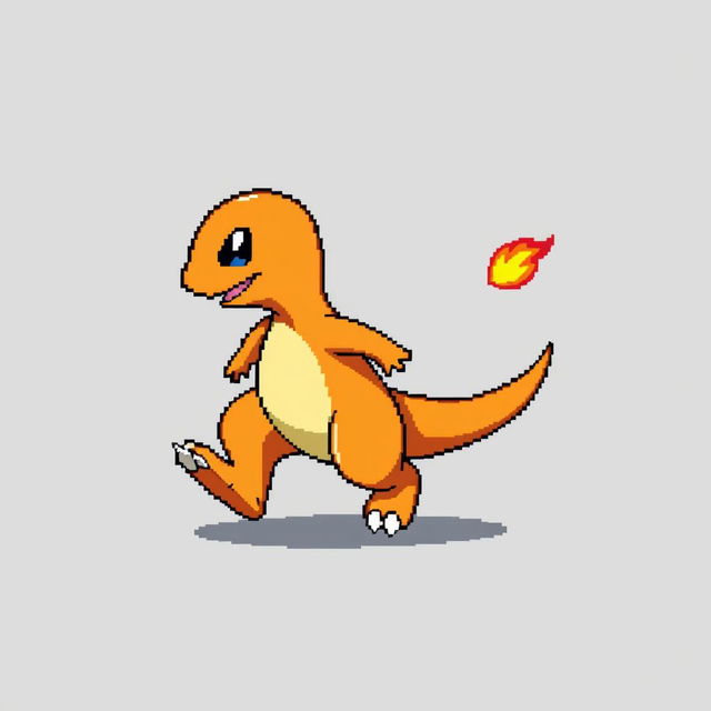 A sprite of Charmander running to the right