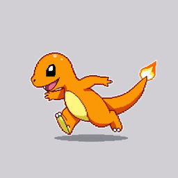 A sprite of Charmander running to the right