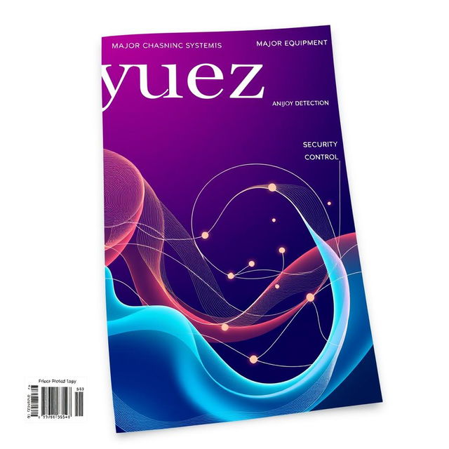 A sophisticated and high-resolution magazine cover design with an emphasis on major equipment, cyber-physical systems, anomaly detection, and security control