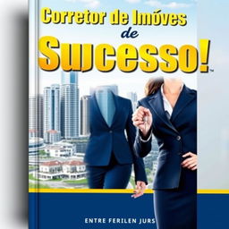 A dynamic and eye-catching book cover for 'Corretor de Imóveis de Sucesso!'