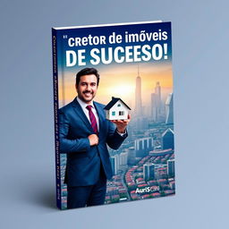 A striking and professional book cover for "Corretor de Imóveis de Sucesso!"