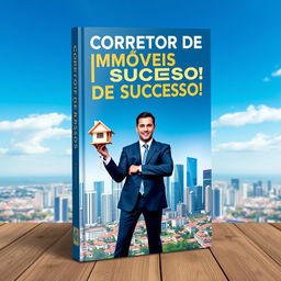 A striking and professional book cover for "Corretor de Imóveis de Sucesso!"