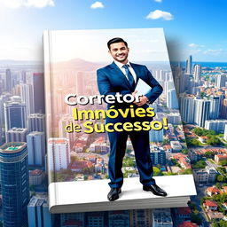 Creative and professional book cover for 'Corretor de Imóveis de Sucesso!'