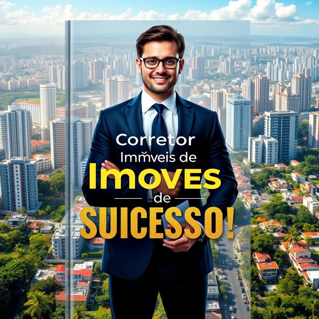 Creative and professional book cover for 'Corretor de Imóveis de Sucesso!'