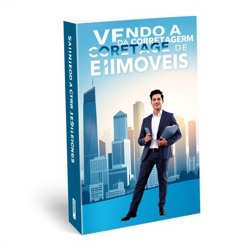 Book cover design for 'Vivendo da Corretagem de Imóveis'