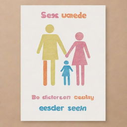 Design a simplified, hand-drawn style poster about Gender, Sex, and Sexuality. It should convey respect, equality, and understanding, but remain easy to draw to encourage recreation.