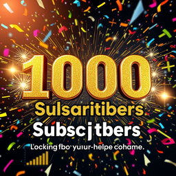 YouTube thumbnail for a video on how to quickly gain 1000 subscribers for your channel