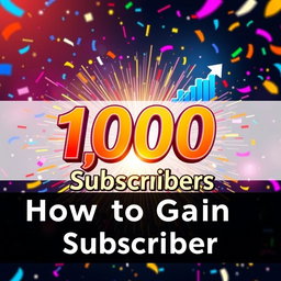 YouTube thumbnail for a video on how to gain 1000 subscribers for your channel