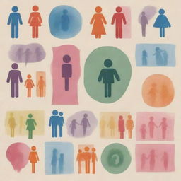 Create a visually striking and informative poster about Gender, Sex, and Sexuality. The design should be inclusive and respectful, promoting understanding and equality.