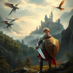A grand medieval adventure featuring a young apprentice paladin on a heroic quest