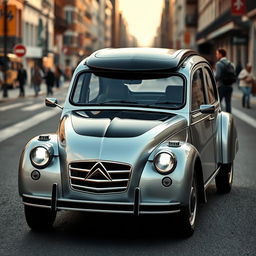 A modern reinterpretation of the classic Citroen 2CV, blending vintage charm with contemporary design features