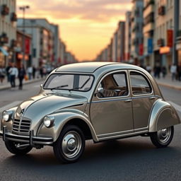 A modern reinterpretation of the classic Citroen 2CV, blending vintage charm with contemporary design features