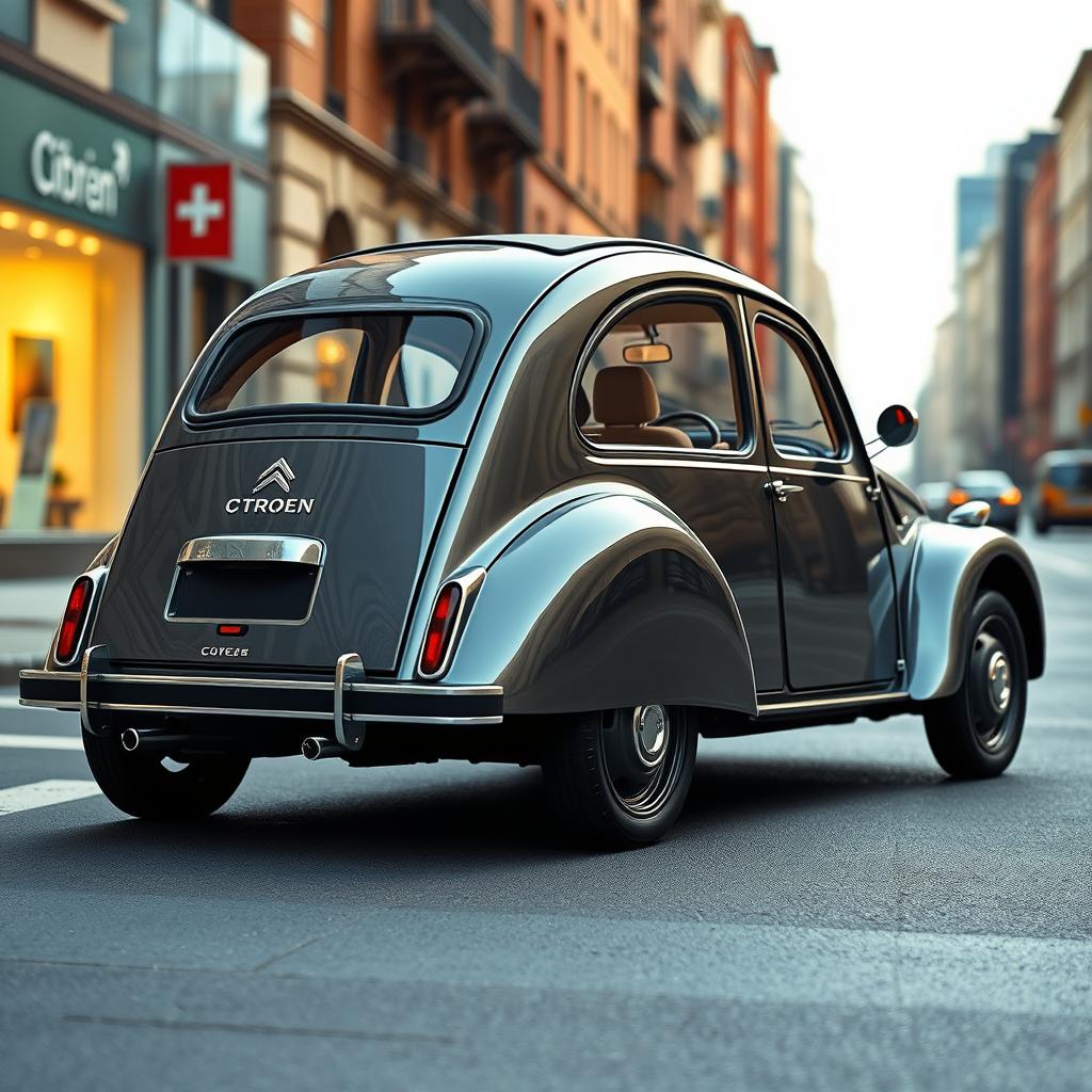 A modern reinterpretation of the classic Citroen 2CV, blending vintage charm with contemporary design features