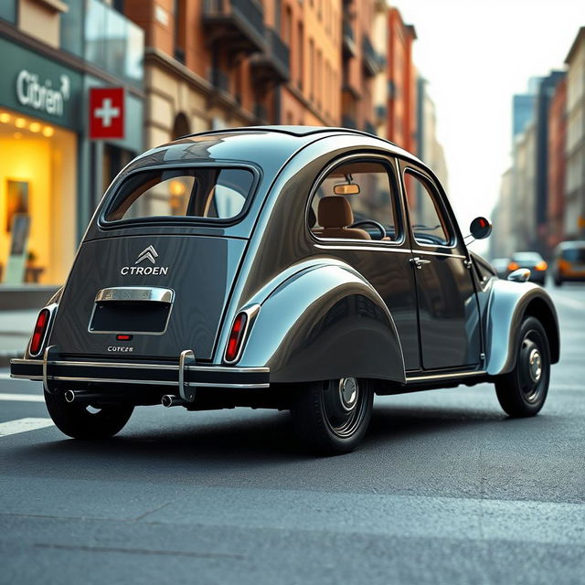 A modern reinterpretation of the classic Citroen 2CV, blending vintage charm with contemporary design features