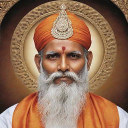 Modify the image of Narad Muni, ensuring he is clean-shaven with no facial hair, beard, or moustache, while maintaining his youthful appearance, veena, and the aura of divine wisdom.