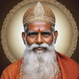 Modify the image of Narad Muni, ensuring he is clean-shaven with no facial hair, beard, or moustache, while maintaining his youthful appearance, veena, and the aura of divine wisdom.