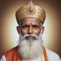 Modify the image of Narad Muni, ensuring he is clean-shaven with no facial hair, beard, or moustache, while maintaining his youthful appearance, veena, and the aura of divine wisdom.