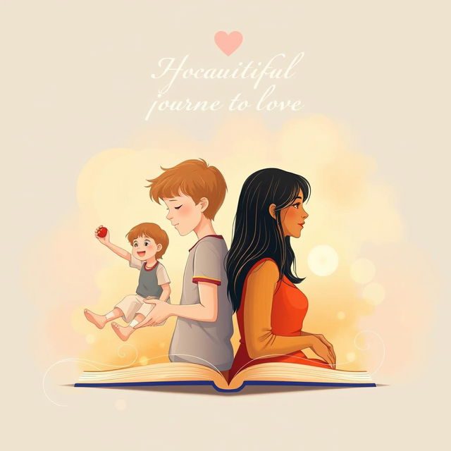 A heartfelt book cover illustration capturing the beautiful journey of love between two childhood friends