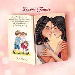 A heartfelt book cover illustration capturing the beautiful journey of love between two childhood friends