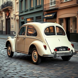 A beautifully restored vintage Citroen 2CV, showcasing its classic elegance and charm