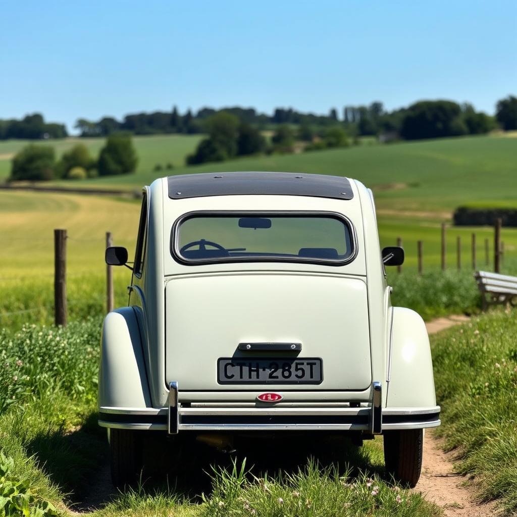 A vintage Citroen 2CV, capturing the timeless style and nostalgia of this iconic vehicle