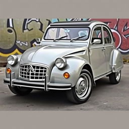 A Citroen 2CV retromod, blending classic design with modern elements