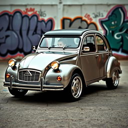 A Citroen 2CV retromod, blending classic design with modern elements