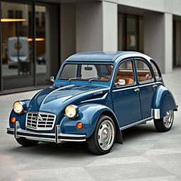 A Citroen 2CV retromod, blending classic design with modern enhancements