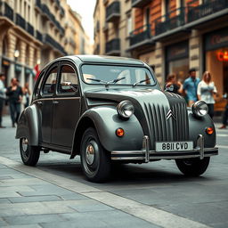 A modern reinterpretation of the Citroen 2CV, blending vintage charm with contemporary design elements