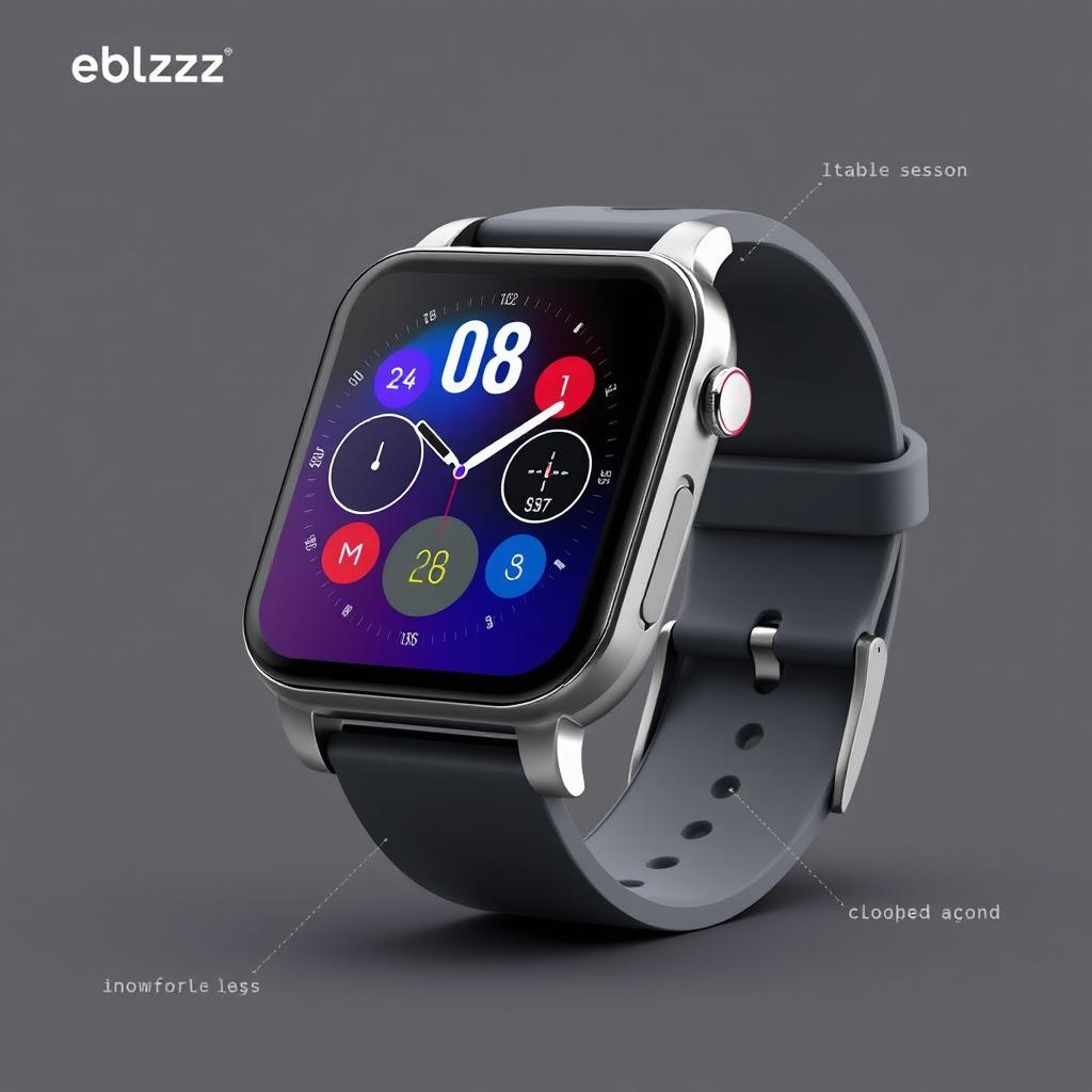 A futuristic and sleek smartwatch design showcasing the innovative and minimalistic style of an eblaze watch