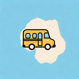 Modify the podcast logo to shift the phrase 'Trip through Mesopotamia' from the map to the school bus travelling across the Mesopotamian empires.