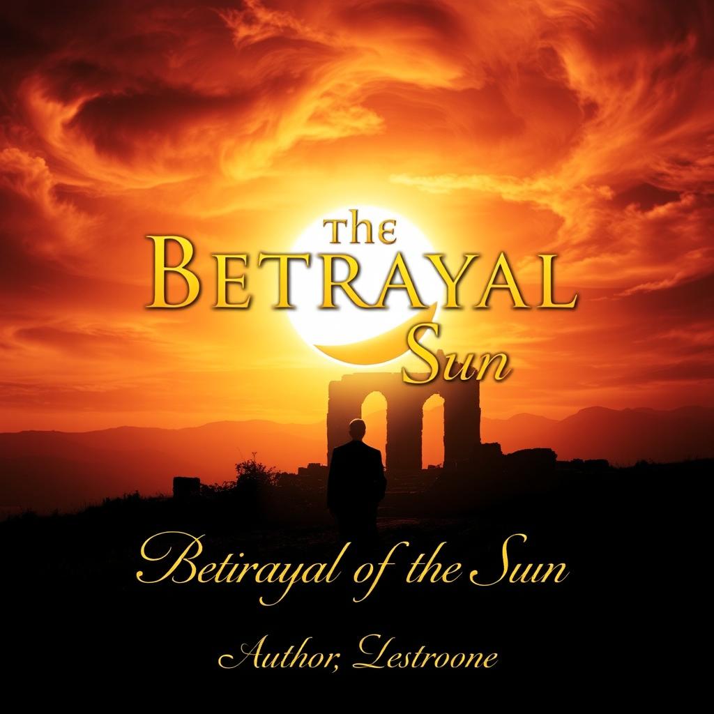 A dramatic and captivating cover for a book titled "Betrayal of the Sun"