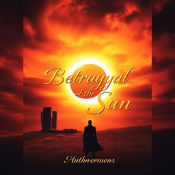 A dramatic and captivating cover for a book titled "Betrayal of the Sun"