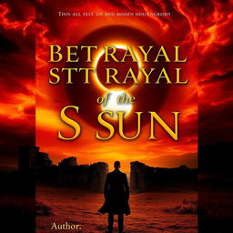 A dramatic and captivating cover for a book titled "Betrayal of the Sun"