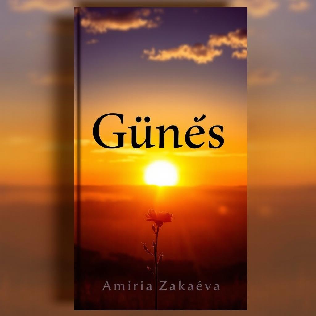 A visually striking cover for a book titled "Güneş" by Amira Zakaeva