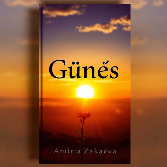 A visually striking cover for a book titled "Güneş" by Amira Zakaeva