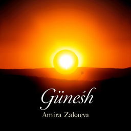 A visually striking cover for a book titled "Güneş" by Amira Zakaeva